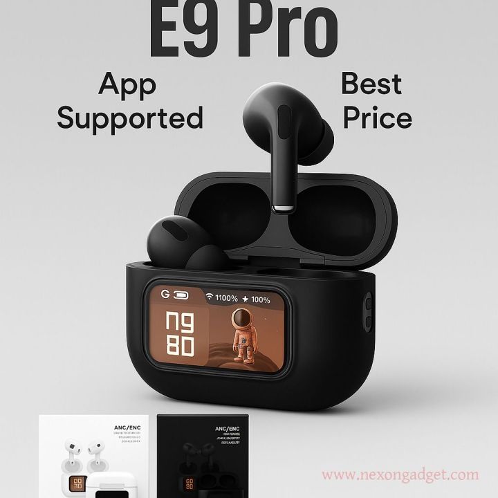 E9 Pro AirPods Touch with LED Display (ANC & ENC Apps Supported) - Image 2