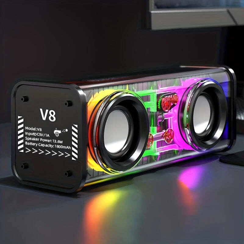 V8 Transparent RGB Bluetooth Speaker - Image 5