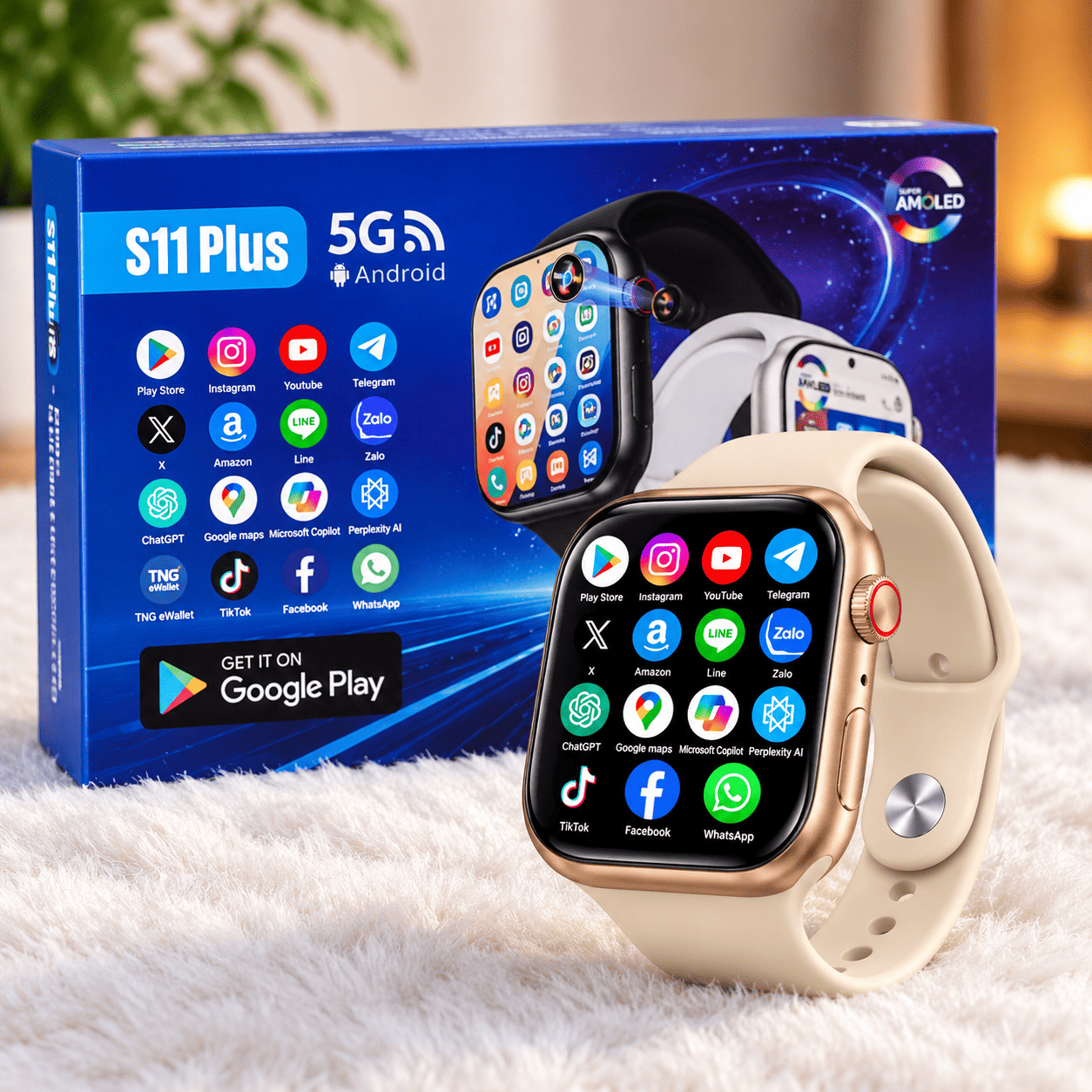 S11 Plus 5G Android Smartwatch 32GB Ram & 256 GB Rom - Image 2